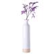 Cylindrical Tall Lacquer Bamboo Floor Vase - Large White
