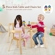 preview thumbnail 5 of 28, Gymax 5-Piece Kids Wooden Curved Back Activity Table & Chair Set w/Toy
