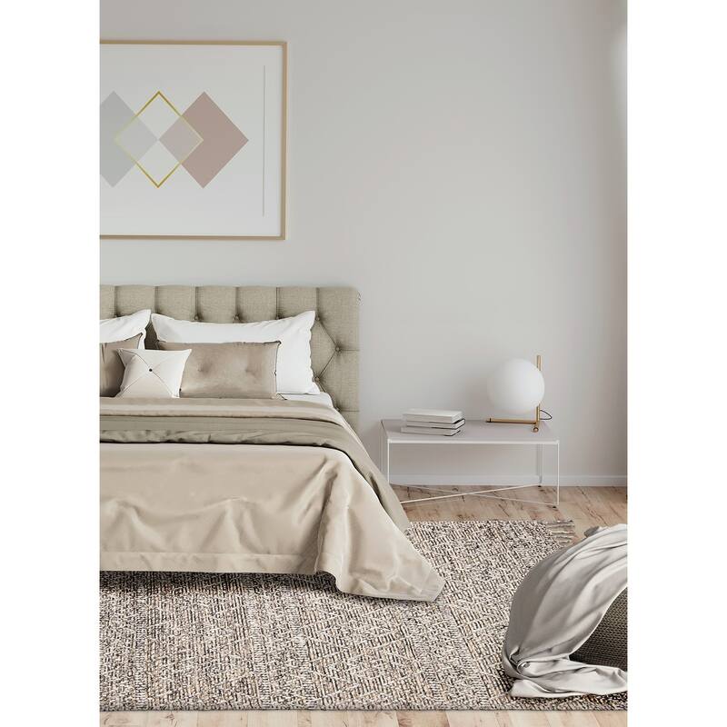ECARPETGALLERY Braid weave Sienna Grey Wool Rug - 5'1 x 7'10