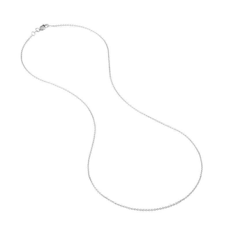 Curata 14k White Gold 1.05mm Cable Chain Necklace (Lobster)