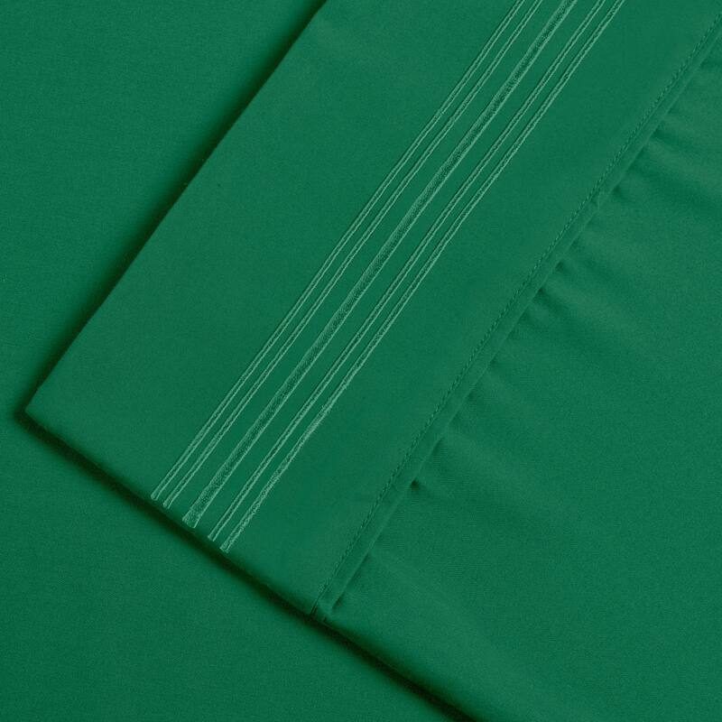 Superior Embroidered Microfiber Deep Pocket Bed Sheet Set