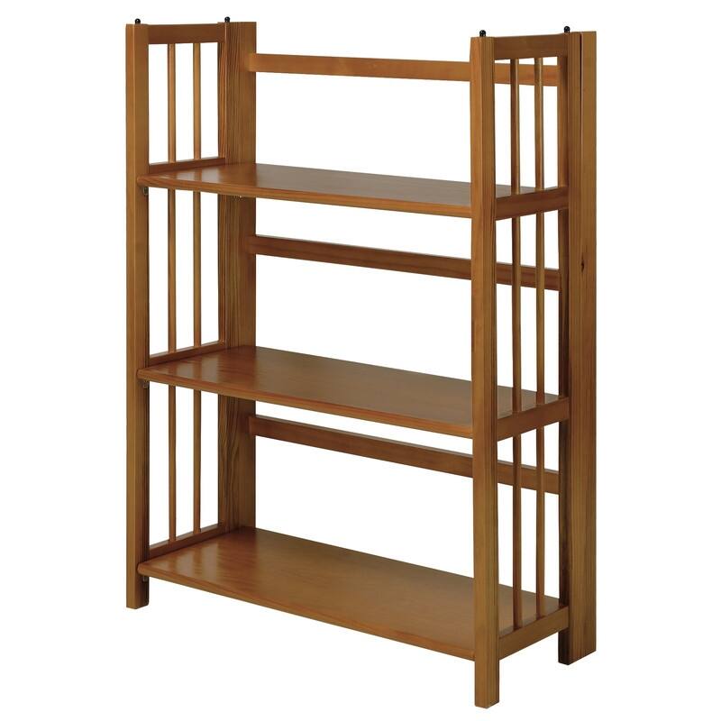 Porch & Den Edgemont 100% Solid Wood Folding Stackable 27.5-inch Bookcase
