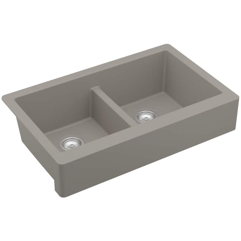 Karran USA QAR-750-PK1 Quartz QAR 34" Farmhouse Double Basin Quartz