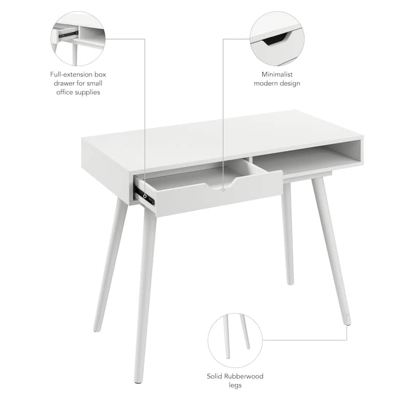 Bush Furniture Nora 40W Writing Computer Desk with Storage
