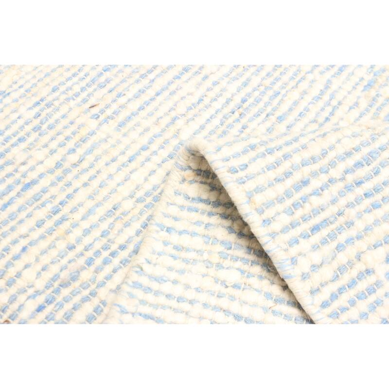 ECARPETGALLERY Braid weave Sienna Blue Wool Rug - 4'1 x 6'1