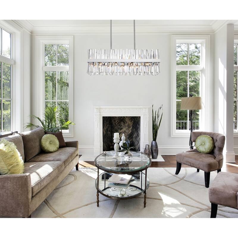 Indigo Home 36 inch crystal rectangle chandelier light