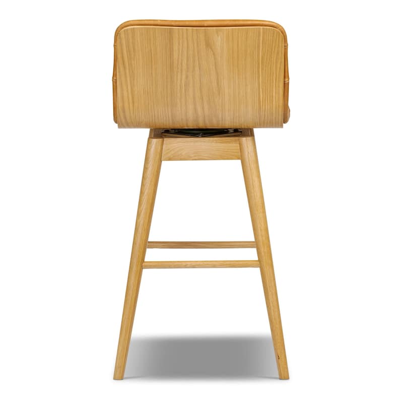 Poly & Bark Bassano Genuine Leather Swivel Counter Stool