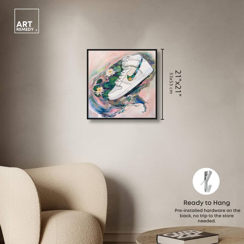 Lilypads Sneaker Splash Canvas by Art Remedy