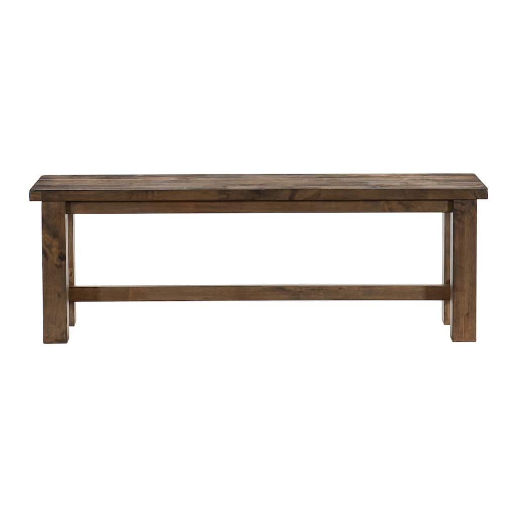 Classic Transitional Design Bench 1pc Solid Rubber Wood Dining Furniture Burnished Brown Finish