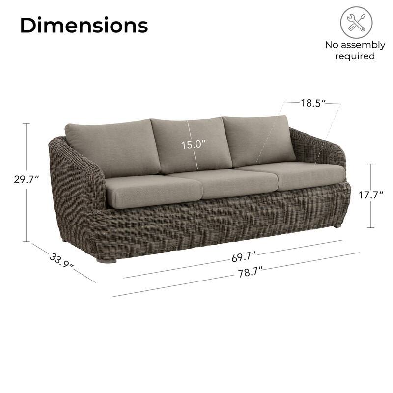 Spruce & Spring Patio Wicker Furniture Set Outdoor Rattan Bistro Set