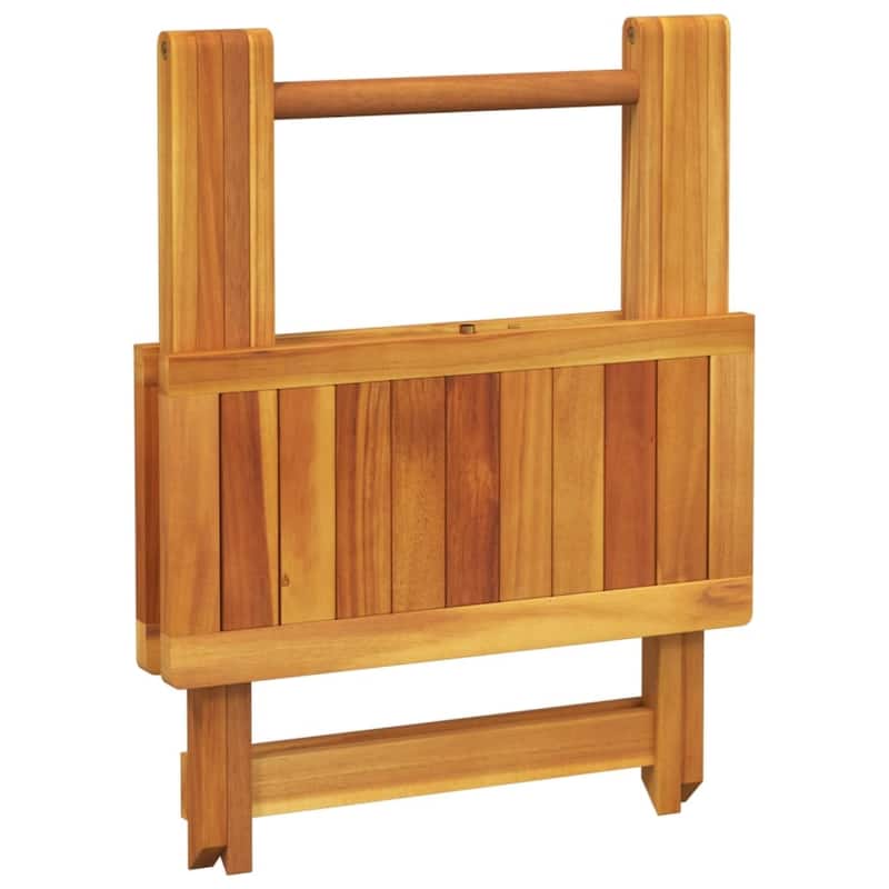 vidaXL Garden Table Brown Solid Acacia wood Small Foldable - 19.7 x 19.7 x 19.7
