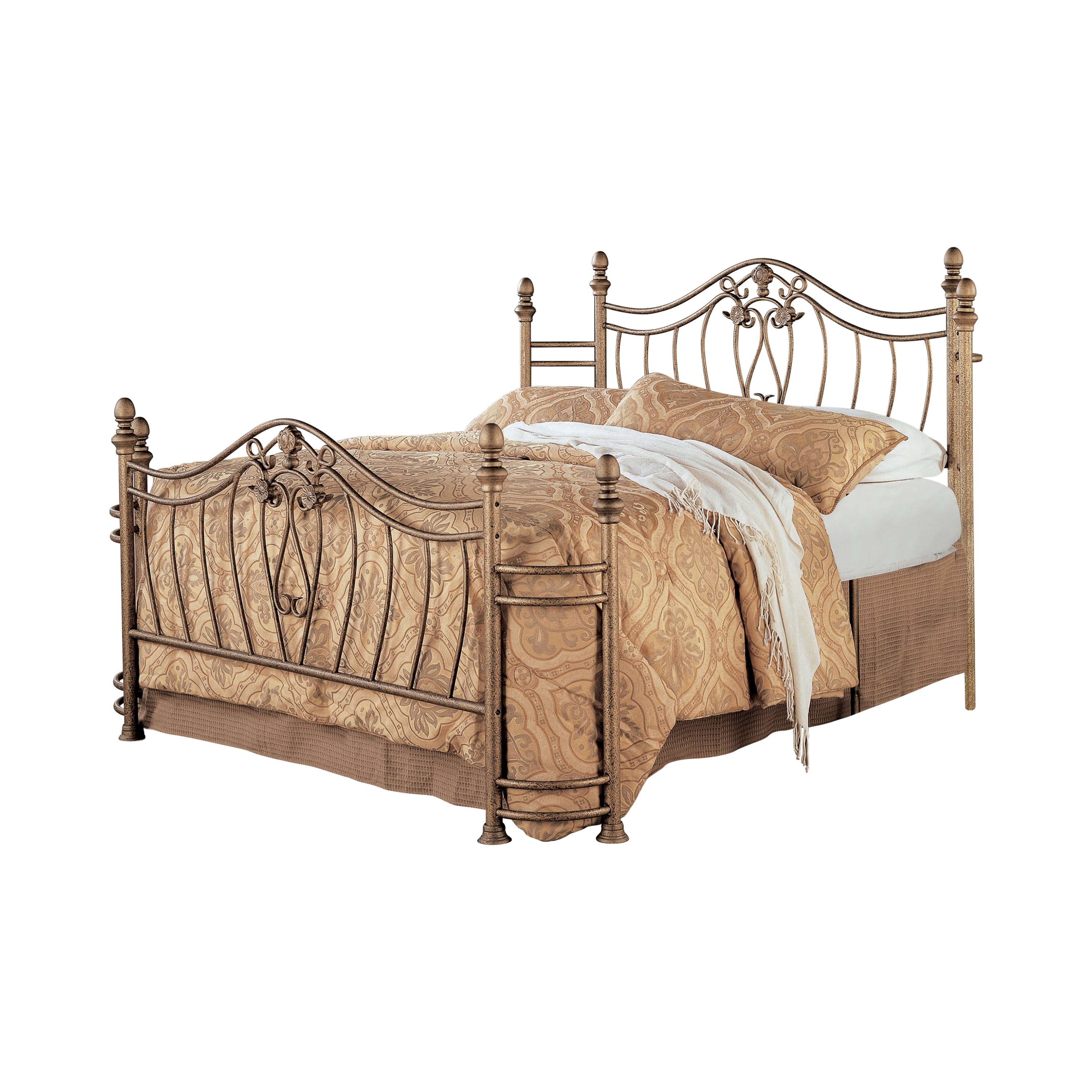 Gold metal discount queen bed frame