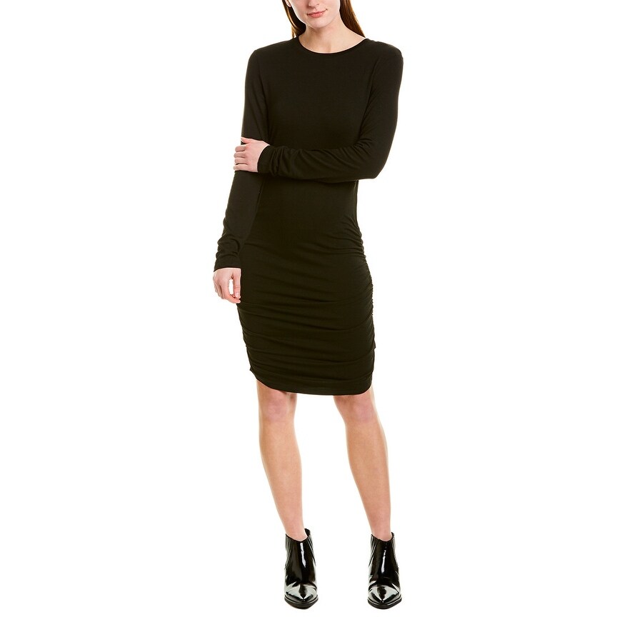 david lerner asymmetrical strap midi dress