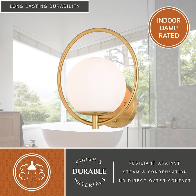 Bucktown 1 Light Mid-Century Modern Wall Sconce White Globe Glass