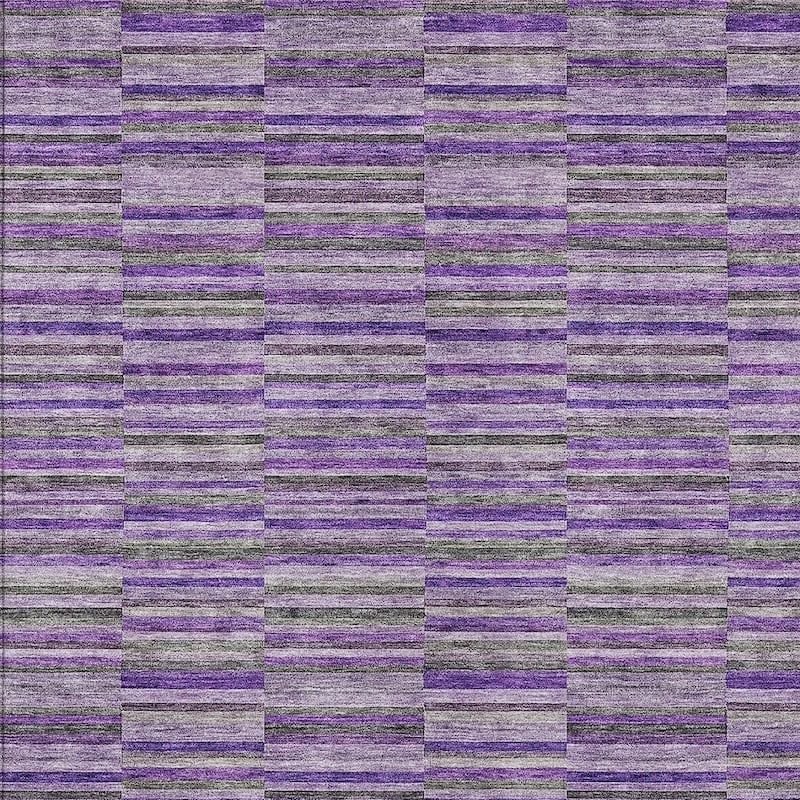 HomeRoots Striped Transitional Rectangle Outdoor Rug