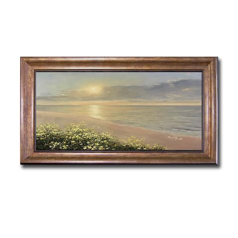 Peaceful Waters by Diane Romanello Bronze-Gold Framed Canvas Art (22 in x 40 in Framed Size)