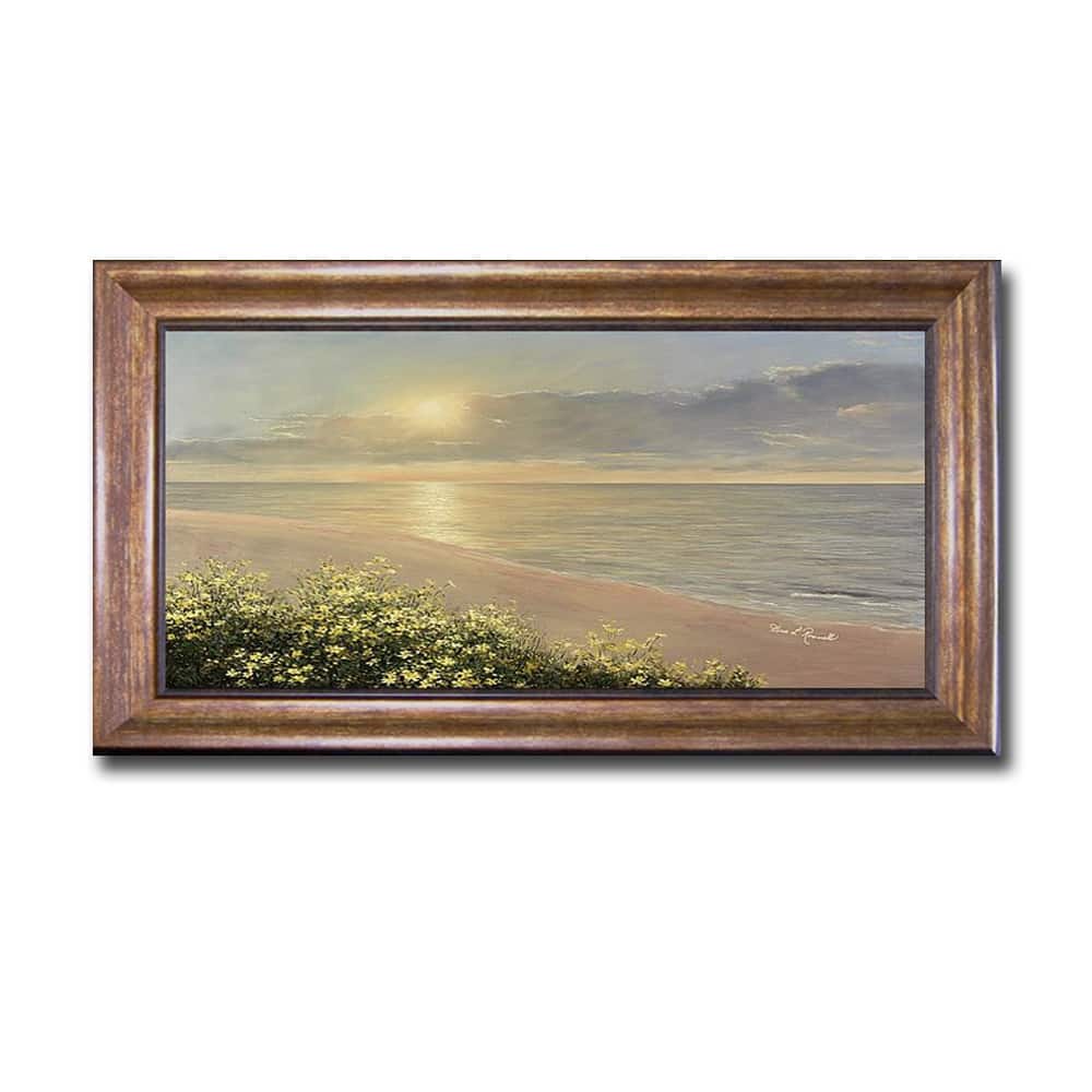 Peaceful Waters by Diane Romanello Bronze-Gold Framed Canvas Art (22 in x 40 in Framed Size)
