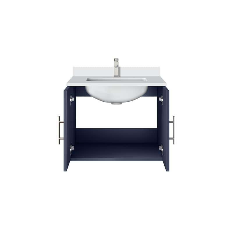 Geneva Bath Vanity Cultured Marble Top, Sink and Faucet