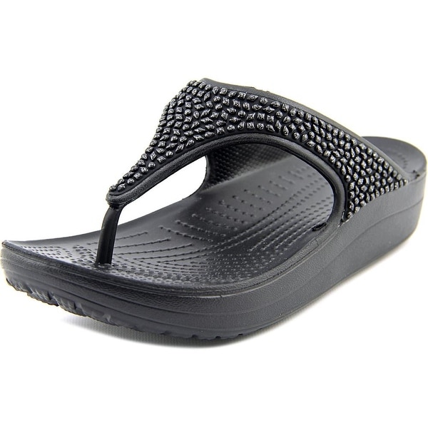 crocs women's sloane embellished flip flop
