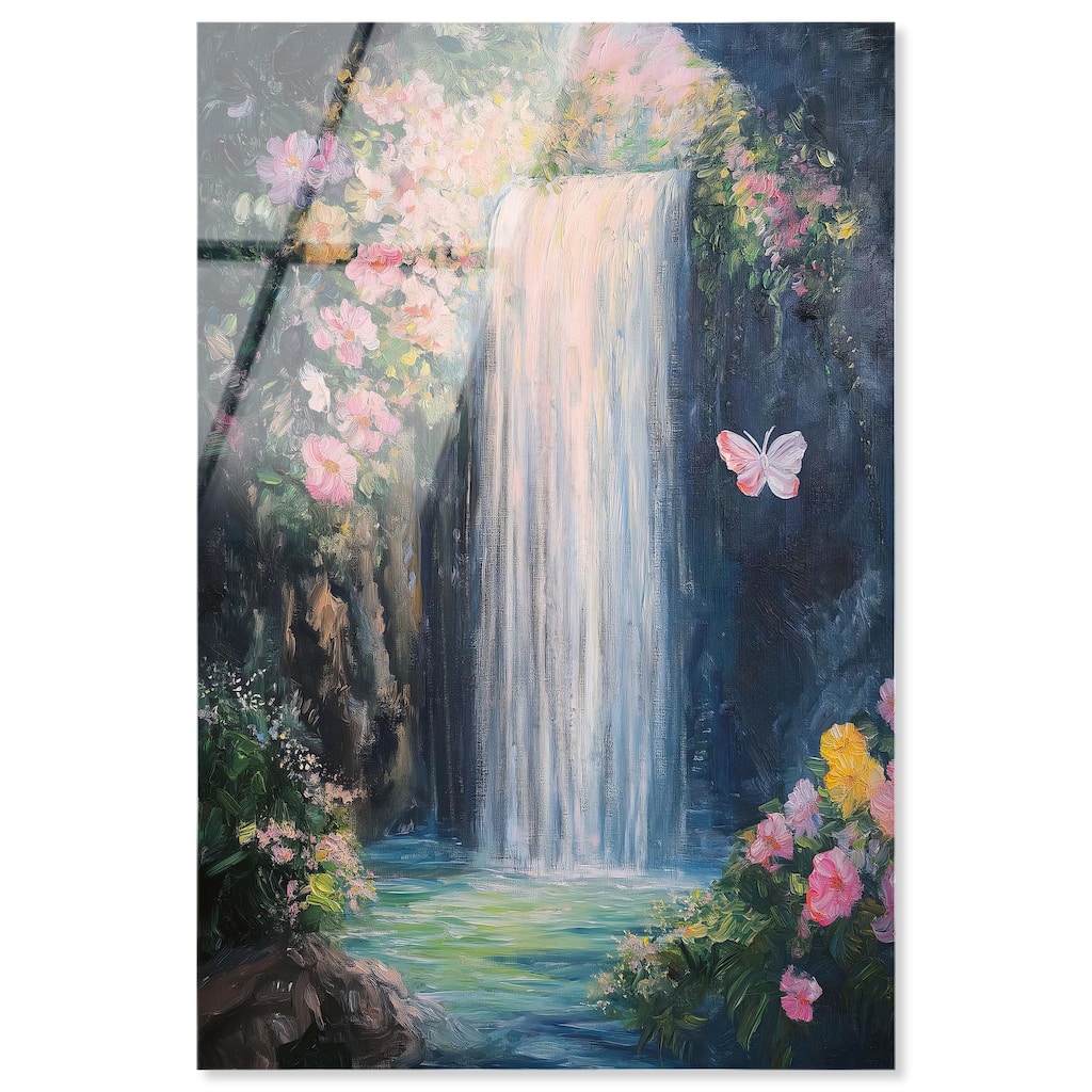 Hidden Falls I Acrylic by Art Remedy, Ready to Hang