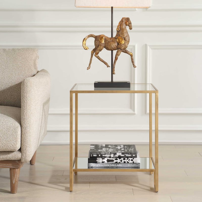 Silver Orchid Iron Gold End Table