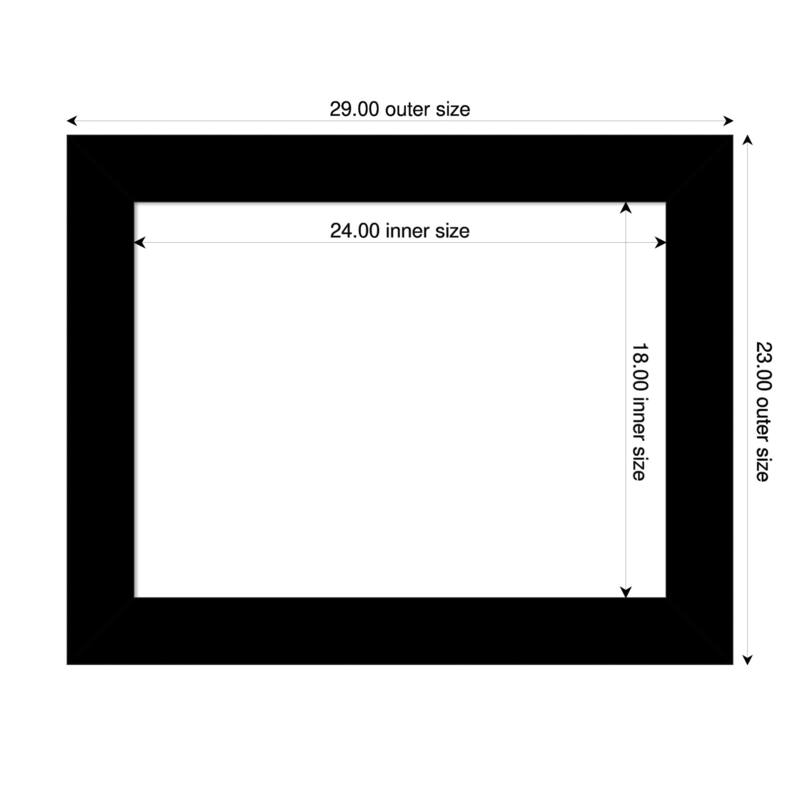 Amanti Art Basic Black Framed Dry Erase Magnetic Board - 29 x 23 in - Basic Black