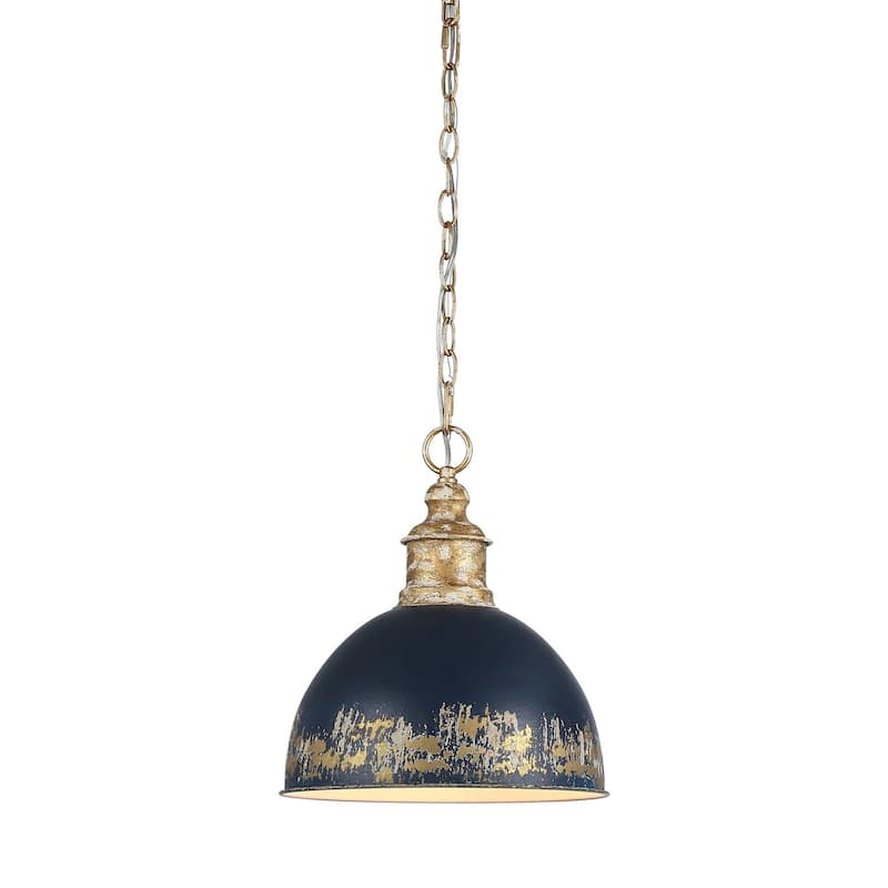 Golden Lighting Alison 12" Wide Pendant - Vintage Gold / Antique Navy