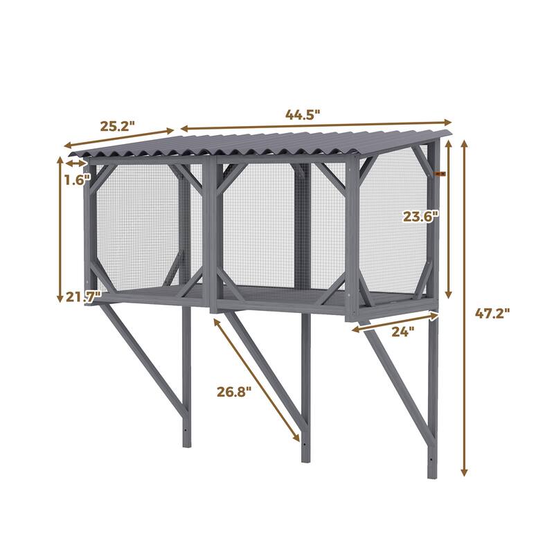 Cat Window Perch, Cat Window Box for Large Indoor Cats, Outdoor Cat Enclosure for Sunbathing, Napping & Overlooking