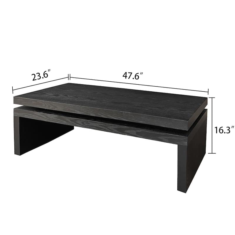 Modern Black Wood Coffee Table