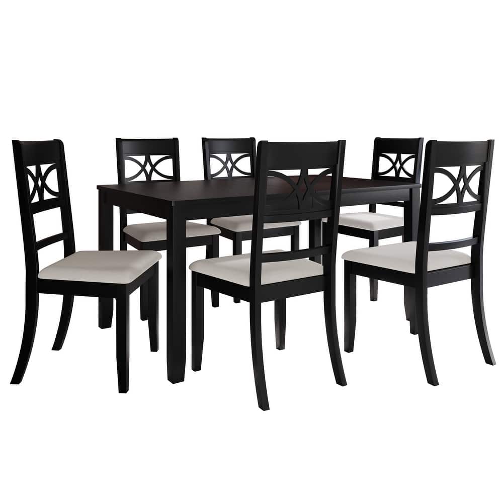CraftPorch Mid-Century Modern 7-piece Wooden Dining Set