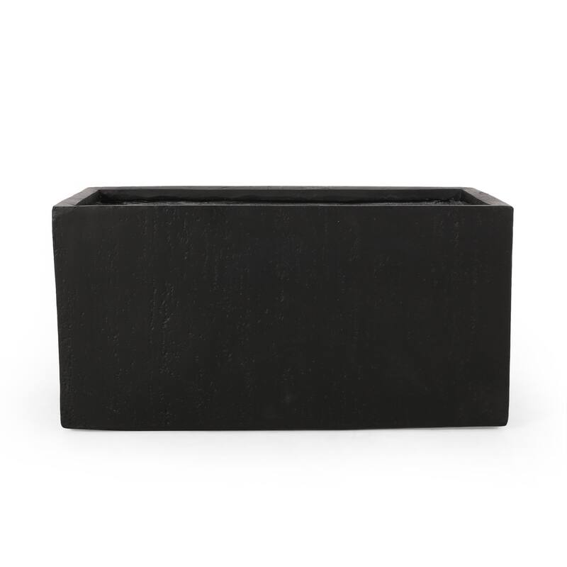 Ella Outdoor Modern Cast Stone Rectangular Planter by Christopher Knight Home