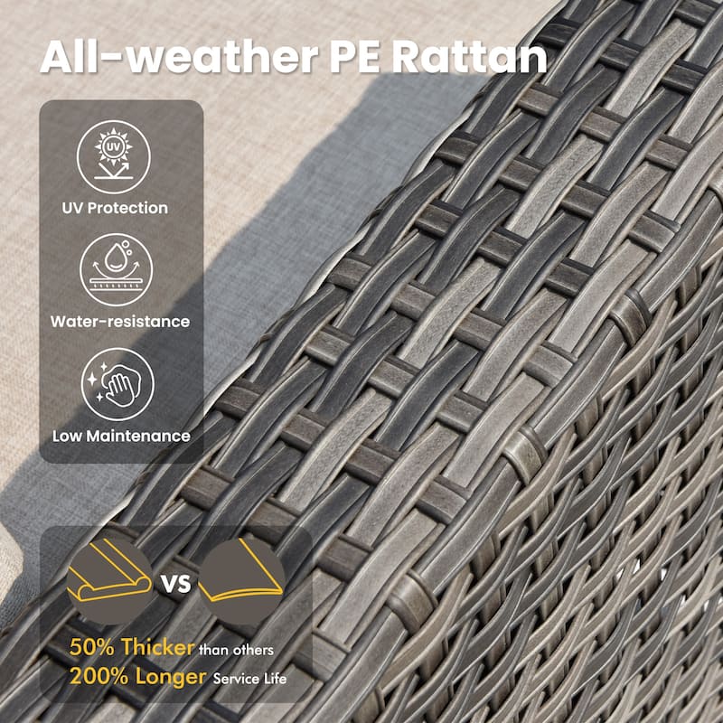 XIZZI 10-Piece Outdoor Furniture Sectional Swivel Chair Set