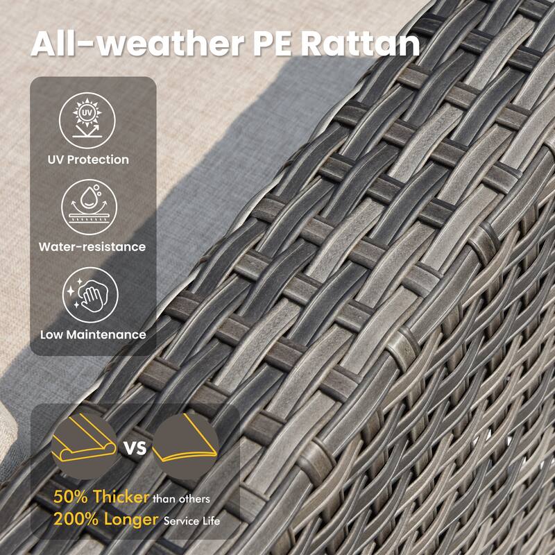 XIZZI 11-Piece Outdoor Furniture Wicker Patio Chair Set with Fire Table