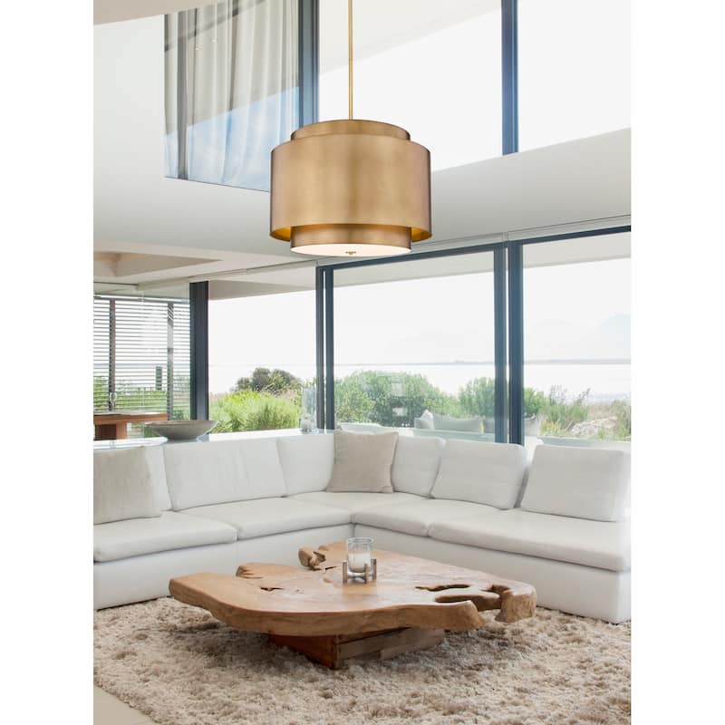 Z-Lite 739P32 Harlech 4 Light 33" Wide Drum Chandelier
