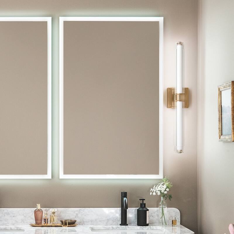 Kichler Lighting Laurene 26.5" Linear Bath Bar Medium LED with Clear Glass in Champagne Bronze