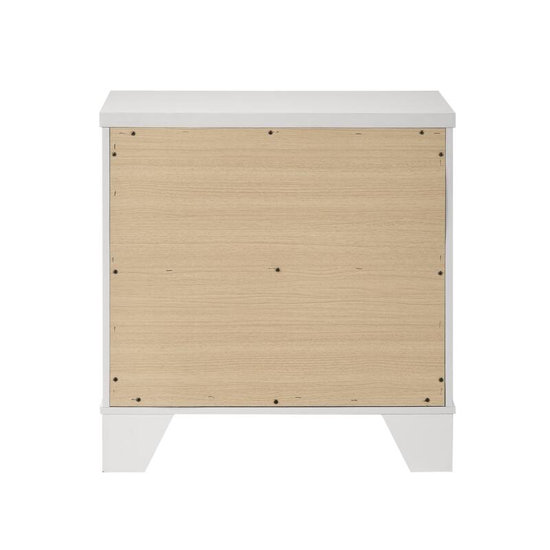 Furniture of America Loris Modern White Wood 2-Drawer Nightstand