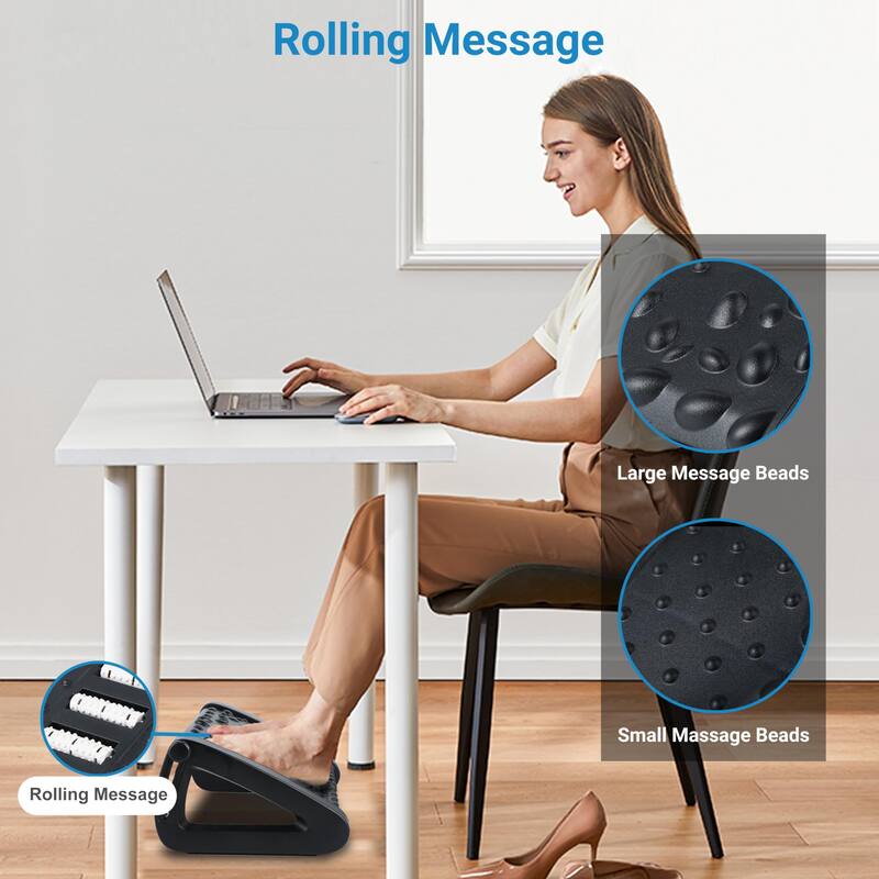 Under Desk Footrest, Tilt Gaming Desk Foot Stool Black