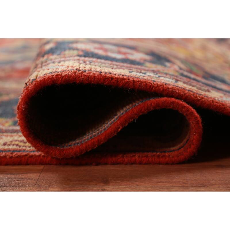 Orange Heriz Serapi Oriental Area Rug Handmade Wool Carpet - 8'11" x 12'1"