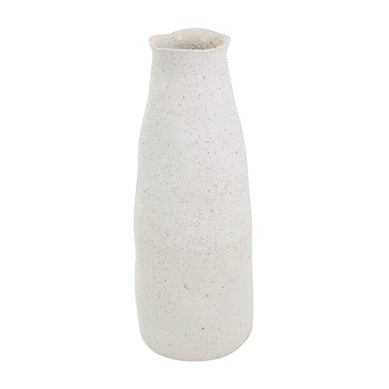 Ceramic Abstract Wavy Decorative Vase with Textured Speckled Detailing - Cream - Roche River Decor