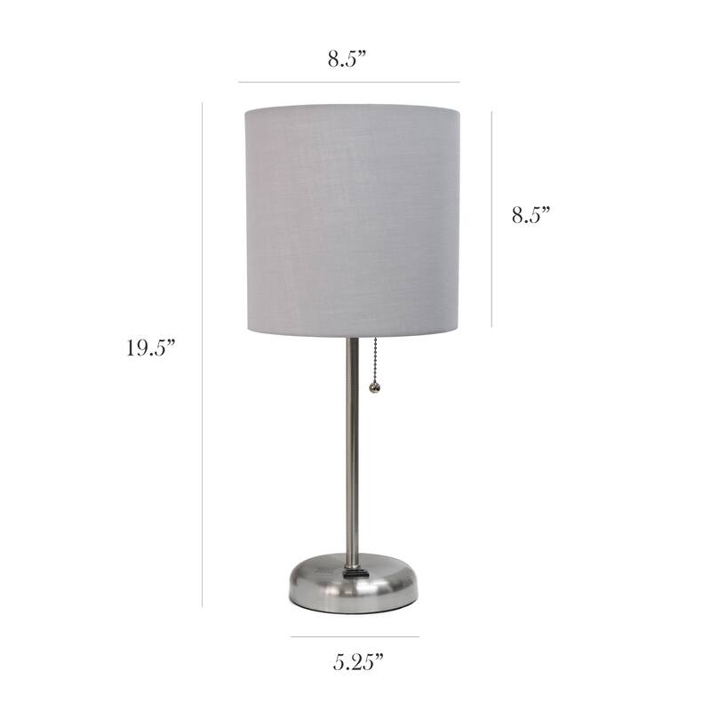 Simple Designs 9.5" Desk Lamp with Charging Outlet and LED Bulb Included - 19.50