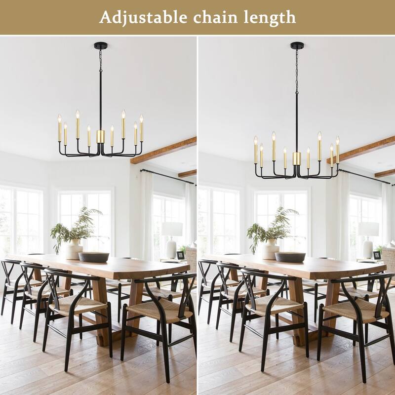 8-Light 29.52-inch Farmhouse Candle Chandelier for Foyer Kitchen Bedroom