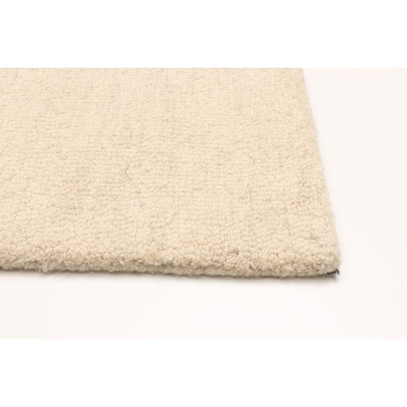 ECARPETGALLERY Hand Tufted Timeless Cream Wool Rug - 5'1 x 7'7