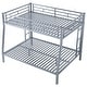 preview thumbnail 22 of 52, Metal Bunk Bed with 2 Built-in Ladders, Twin XL Over Queen/Full XL Over Queen Heavy Duty Bunk Bedframe with Guardrails for Kids