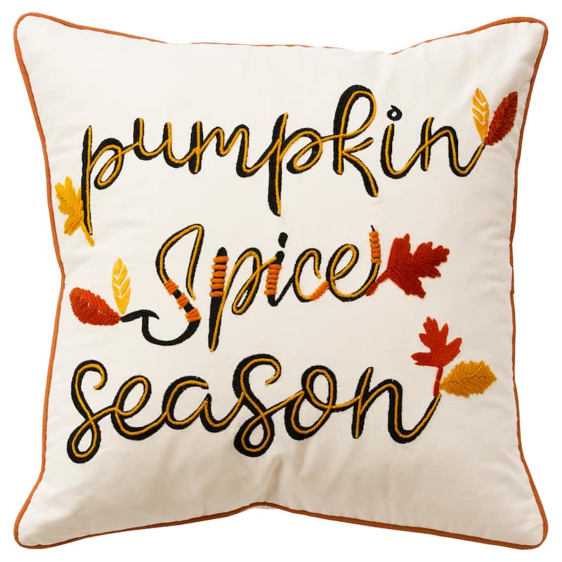 Rizzy Home Pumpkin Spice Season Throw Pillow Cover