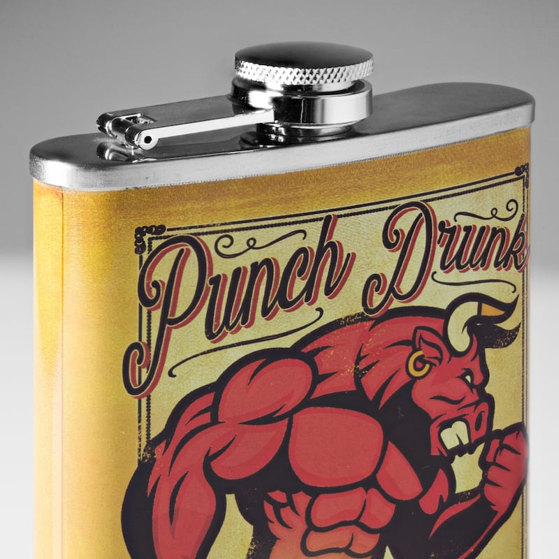 Punch Drunk Whiskey Stainless Steel 8 oz Liquor Flask