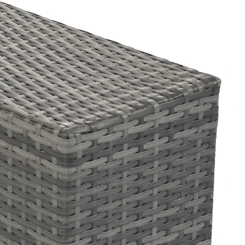 8 Pieces Outdoor Wicker Curved Patio Sectional with Rectangular Coffee Table and Movable Cushions