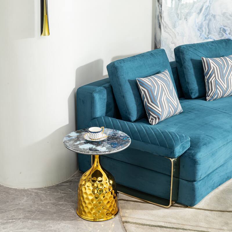17.72" Nordic Carbon Steel Side Table, Micro-lite Top