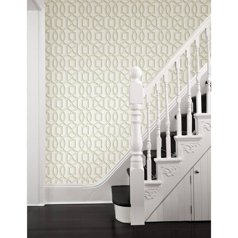 A-Street Prints Quantum Green Trellis Wallpaper