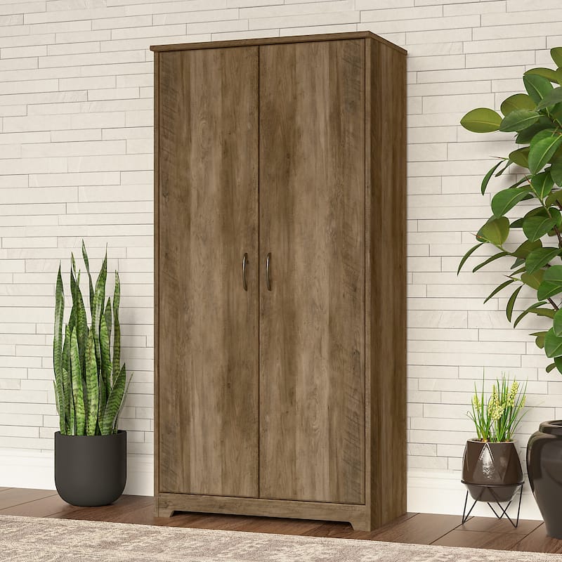 Cabot Tall Storage Cabinet with Doors by Bush Furniture - Reclaimed Pine