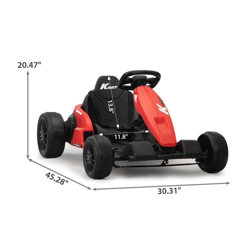 Cool Go-Kart Toy for Kids with Music, Outdoor Exclusive Go-Kart for Kids with Protective Gear, 12V Ride on Car